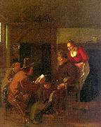 Ludolf de Jongh Messenger Reading to a Group in a Tavern